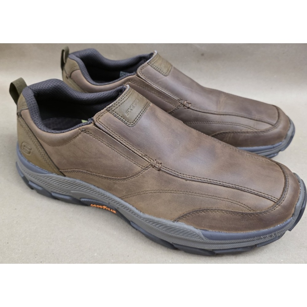 Skechers (Sz 14) Respected Lowry Men's Leather Slip On Relaxed Fit Shoes